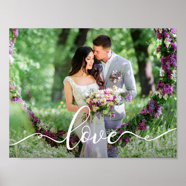 Love Wedding Bride and Groom Photo Poster (Front)