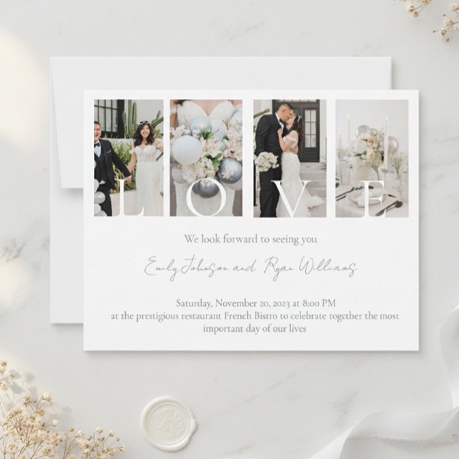 Love Wedding Card with Four Photos (Creator Uploaded)