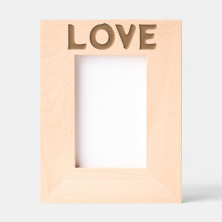 LOVE WEDDING LASER ETCHED WOOD PHOTO FRAME