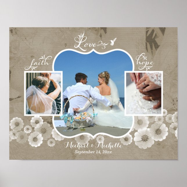Love Wedding Photo Collage Poster (Front)