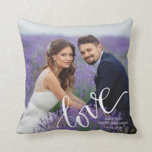 LOVE Wedding Photo Monogram Keepsake Cushion