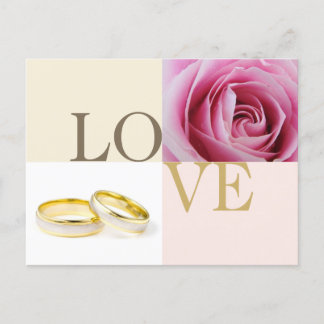 LOVE wedding rings custom save the date postcards