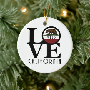 LOVE Weed California Ceramic Tree Decoration