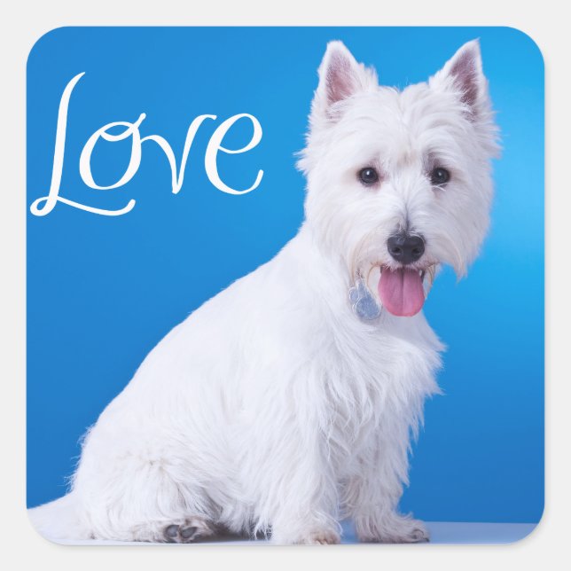 Love West Highland Terrier Puppy Dog Sticker Seal (Front)