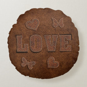 Love Western Style Round Cushion