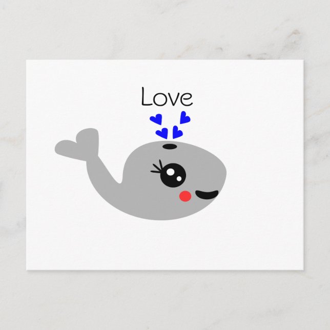Love whale, Happy Whale Postcard (Front)