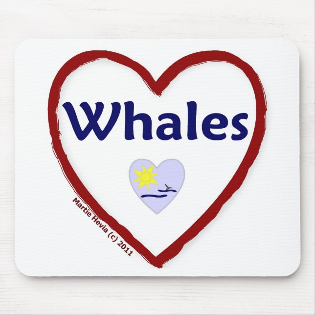 Love Whales Mouse Mat (Front)