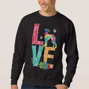 Love Whippet Snap Dog English Whippet Tie Dye Rain Sweatshirt