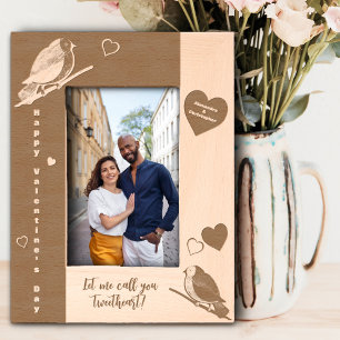 Love Whispers of the woods,  Valentines Birds Etched Frames