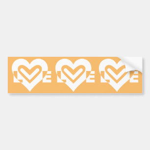 Love White and Orange Bumper Sticker