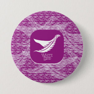 LOVE WHITE BIRD BY MASANSER 7.5 CM ROUND BADGE
