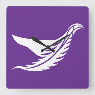 LOVE WHITE BIRD BY MASANSER SQUARE WALL CLOCK