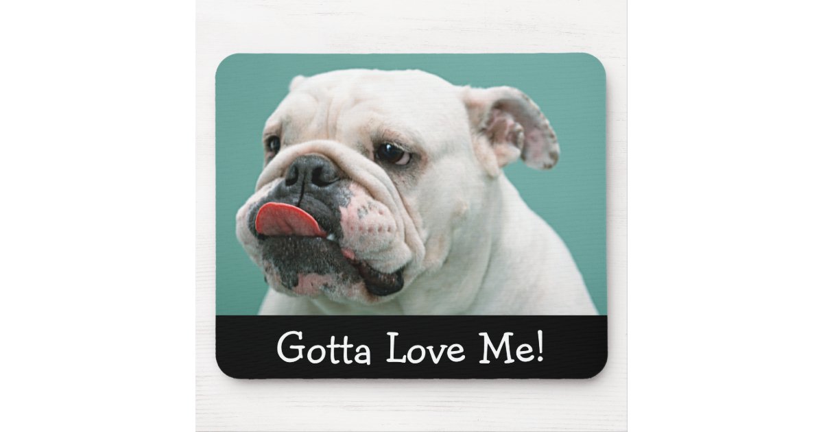 Love White English Bulldog Puppy Dog Mousepad Zazzle Co Uk