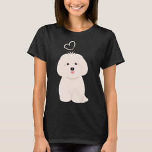 Love White Lhasa Apso Shih Tzu Dog T-Shirt