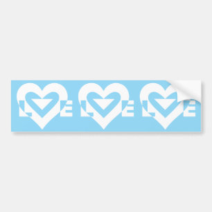 Love White on Blue Bumper Sticker