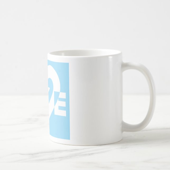 Love White on Blue Coffee Mug (Right)