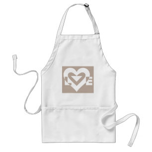 Love White on Gray Standard Apron