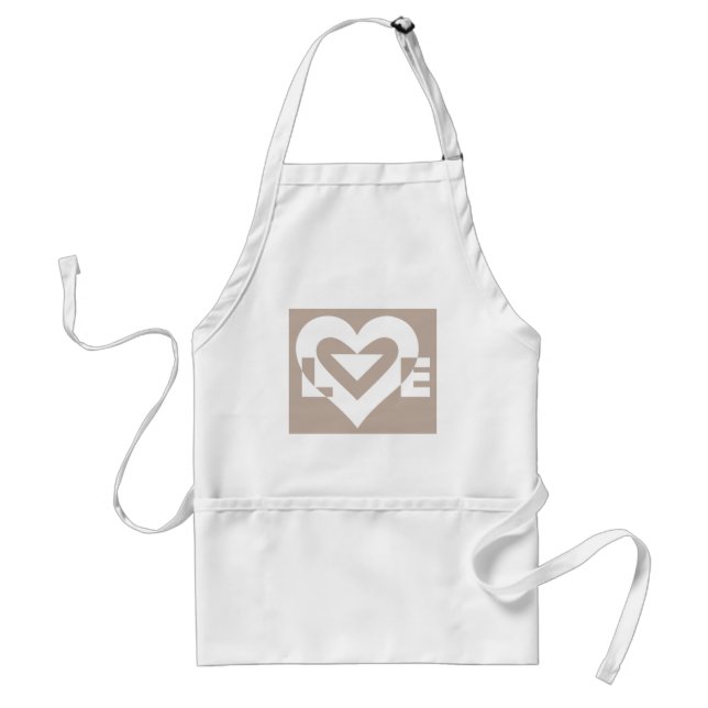 Love White on Gray Standard Apron (Front)