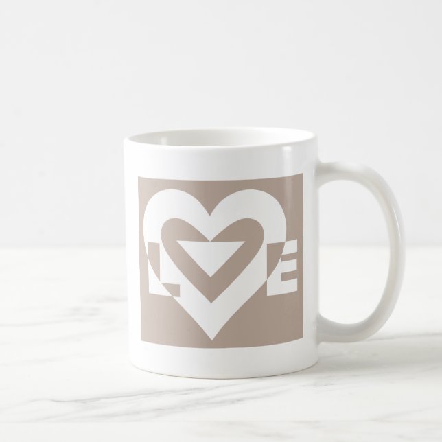 Love White on Grey Coffee Mug (Right)