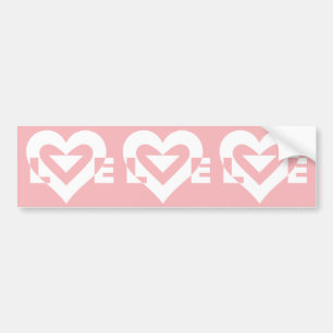 Love White on Pink Bumper Sticker