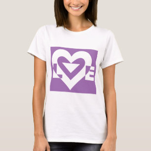 Love White on Purple T-Shirt