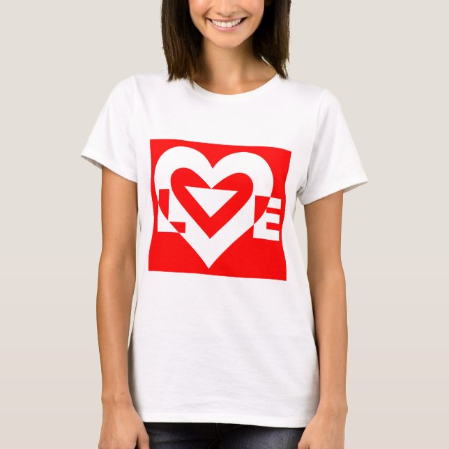 Love White on Red T-Shirt (Front)