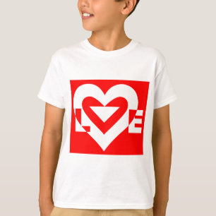 Love White on Red T-Shirt