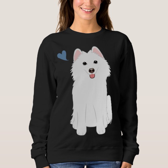Love White Pomsky Pomeranian Husky Sweatshirt (Front)