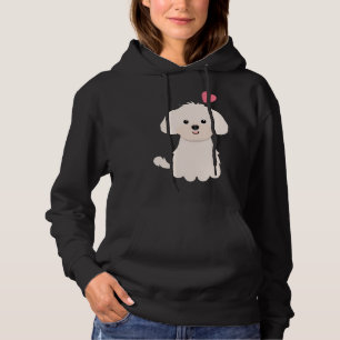 Love White Shih Poo Shihpoo Shih Tzu Poodle Mix Hoodie