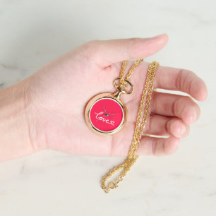 Love white text on pink  watch