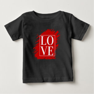 LOVE WHITE TYPOGRAPHY RED ART BABY T-Shirt