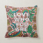 Love who you are pride doodle cushion<br><div class="desc">Add some colour and pride to your space with this fun pillow.</div>