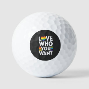 Love Who You Want LGBT Pride Month  Golf Balls