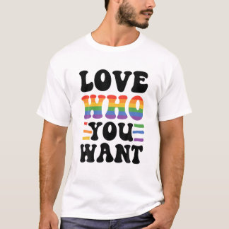 Love Who You Want Lgbtq Diversity Rainbow Pride Ga T-Shirt