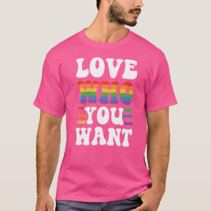 Love Who You Want Lgbtq Diversity Rainbow Pride Ga T-Shirt