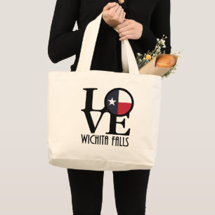LOVE Wichita Falls Texas Large Tote Bag
