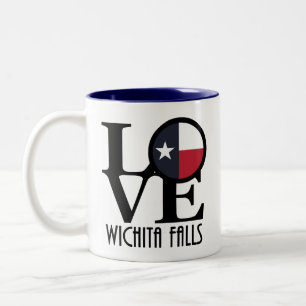 LOVE Wichita Falls Texas Two-Tone Coffee Mug