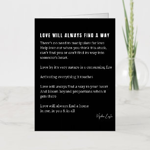 Love will always find a way poem poetry  foil greeting card