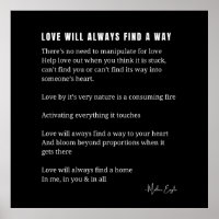 Love will always find a way poem poetry poster bla