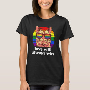 Love Will Always Win Purride Cat Lgbtq Pride Month T-Shirt