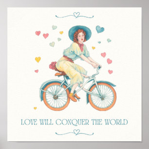 Love Will Conquer The World, Vintage Romantic Poster
