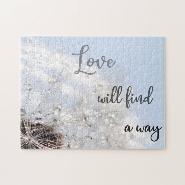Love will find a way! Sky Blue Dandelion Seed Jigsaw Puzzle (Horizontal)