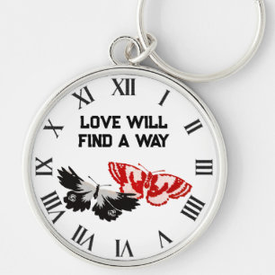 Love Will Find A Way With Vintage Butterflies Key Ring
