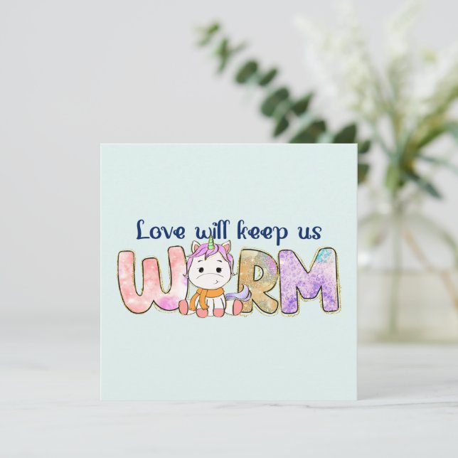 Love Will Keep Us Warm |  Adorable Unicorn Winter (Standing Front)