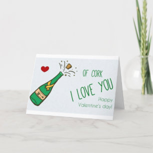 LOVE & WINE HUMOR FOR VALENTINE'S DAY HOLIDAY CARD