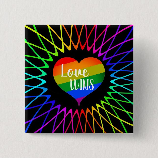 Love Wins 15 Cm Square Badge (Front)