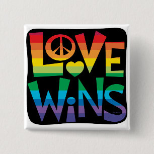 Love Wins! 15 Cm Square Badge