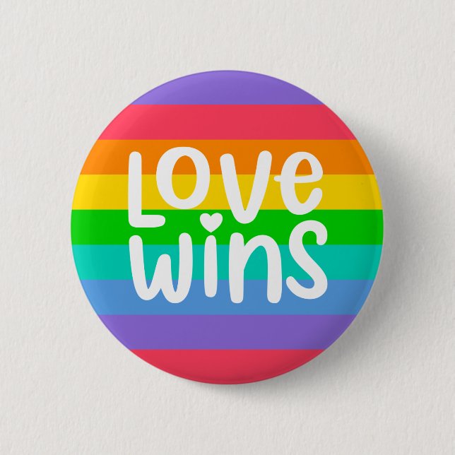 Love Wins 6 Cm Round Badge (Front)