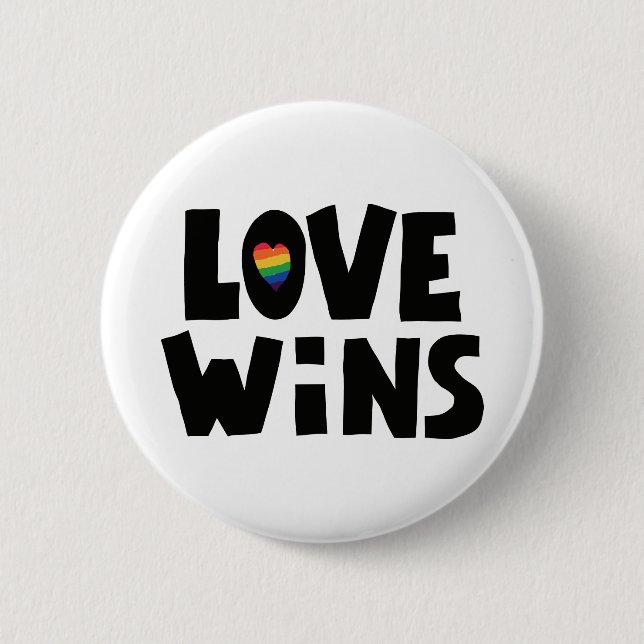 Love Wins 6 Cm Round Badge (Front)