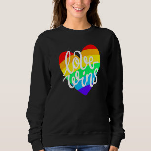Love Wins Ally Dad Mum Boy Girl Rainbow Sweatshirt